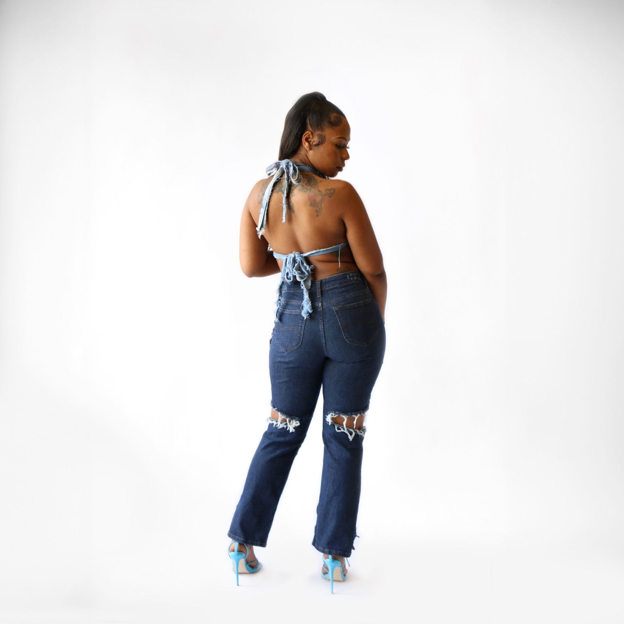 Printed Lady Denim Pants