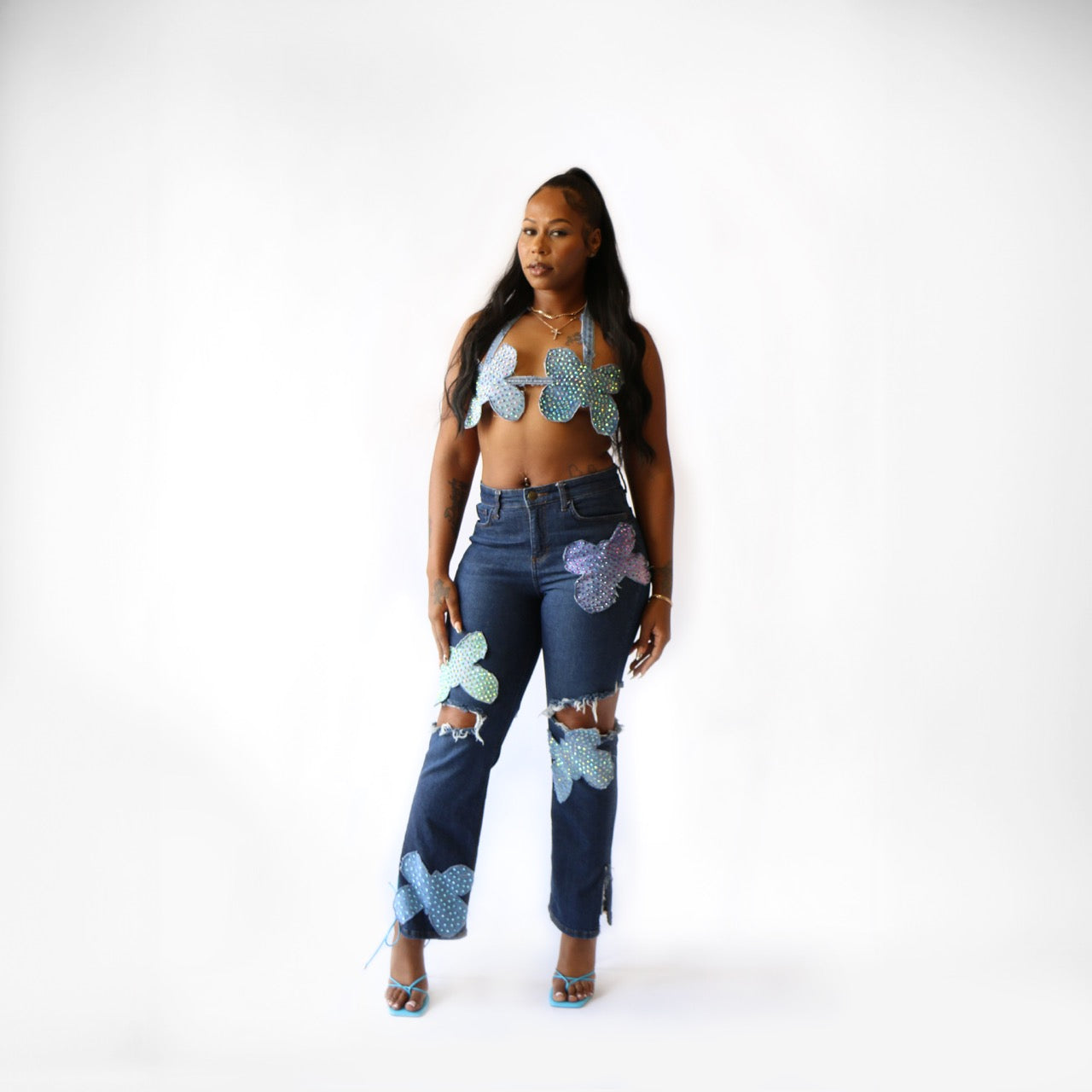 Printed Lady Denim Pants