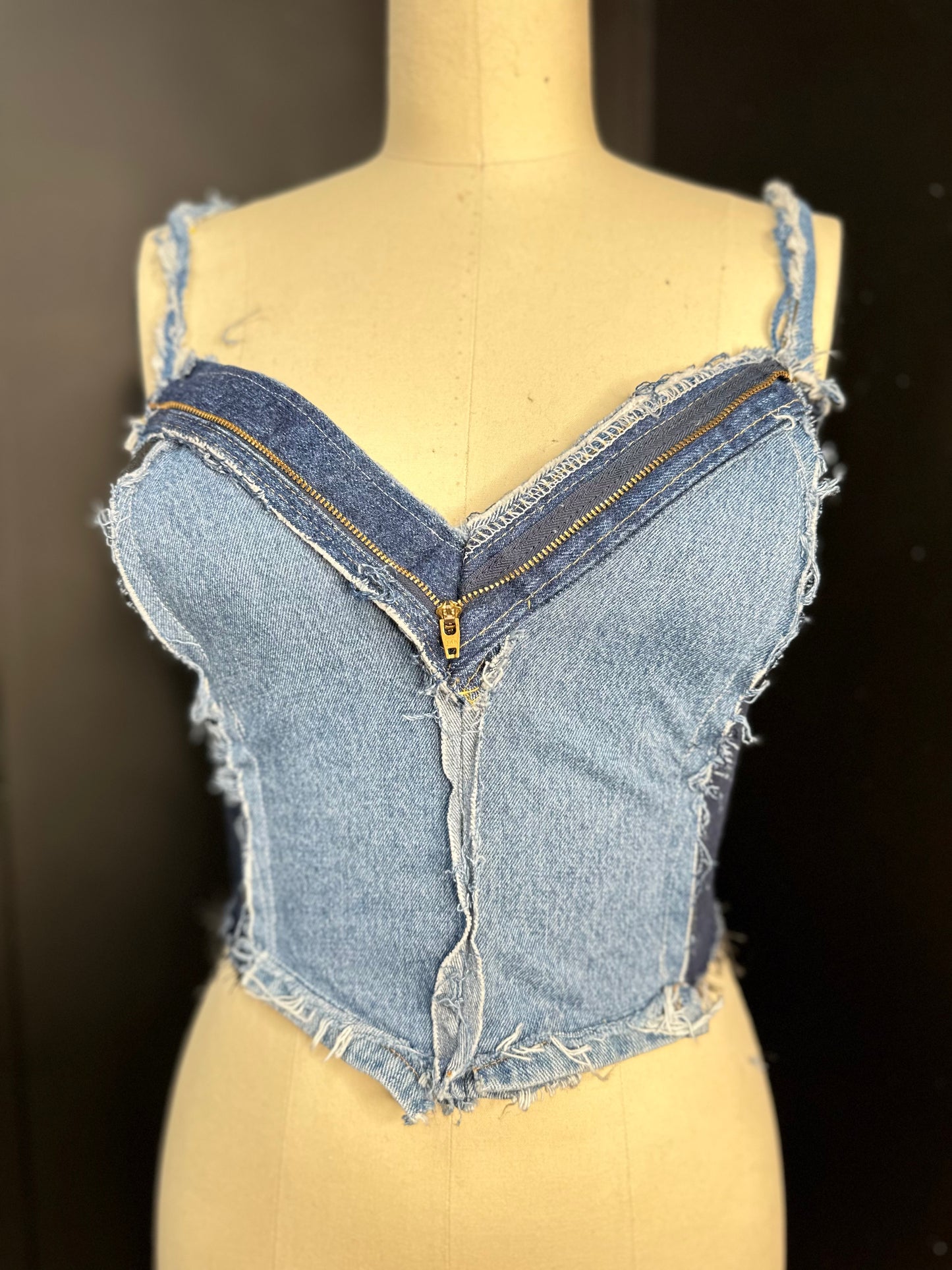 Denim Corset Back