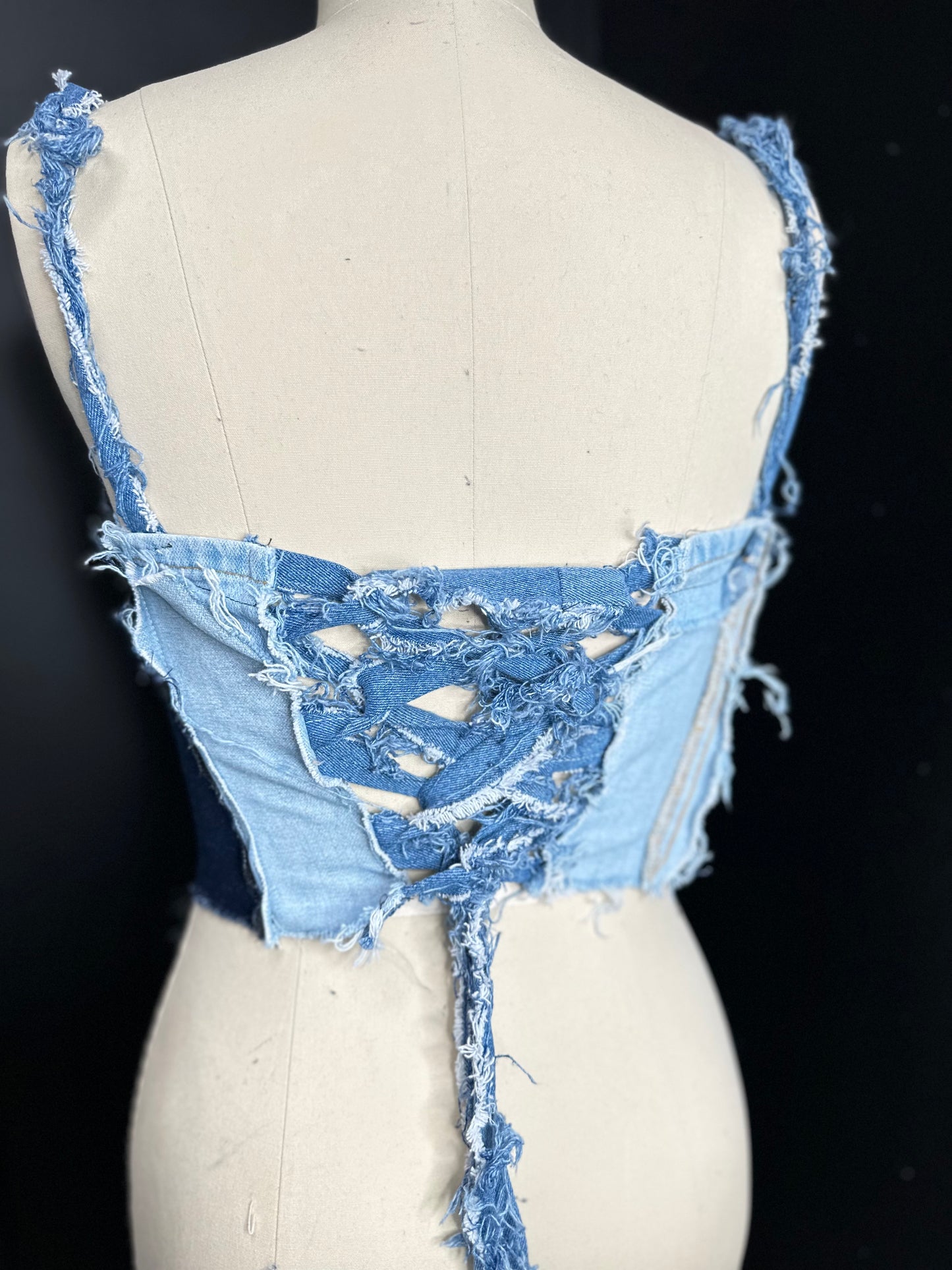 Denim Corset Back