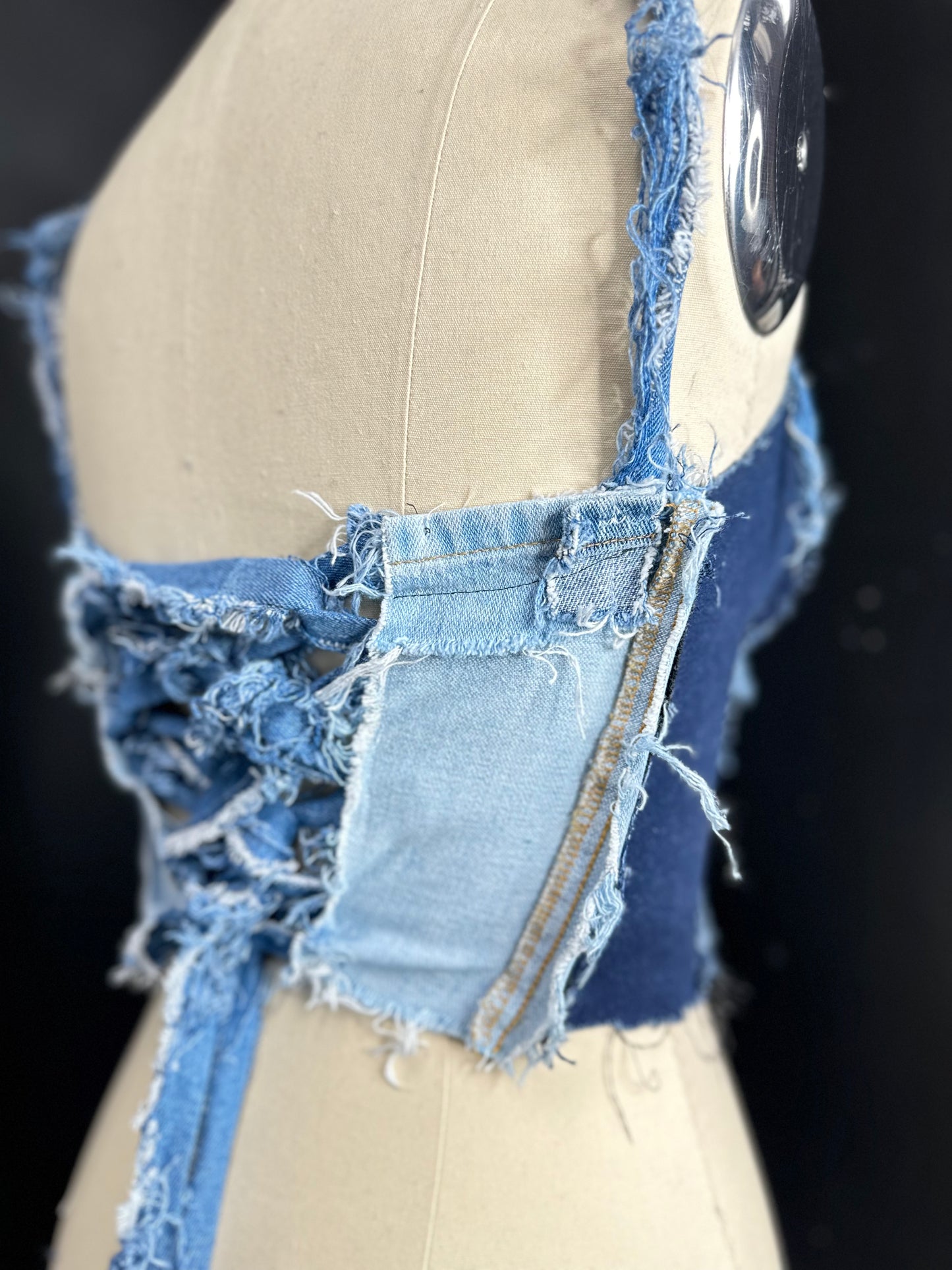 Denim Corset Back